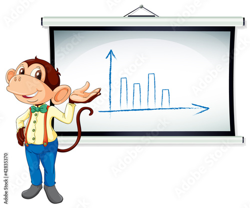 a monkey showing graph