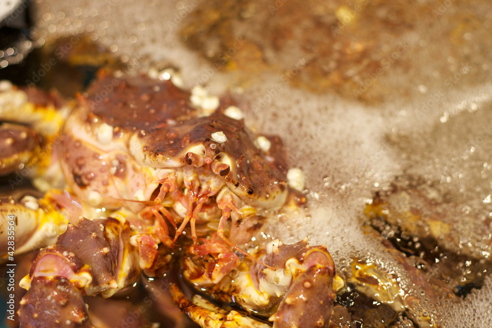 Hokkaido crab in seafood market