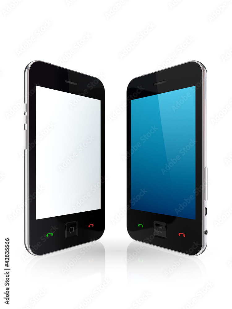 Modern mobile phones with touchscreen. Modern mobile phones with touchscreen.