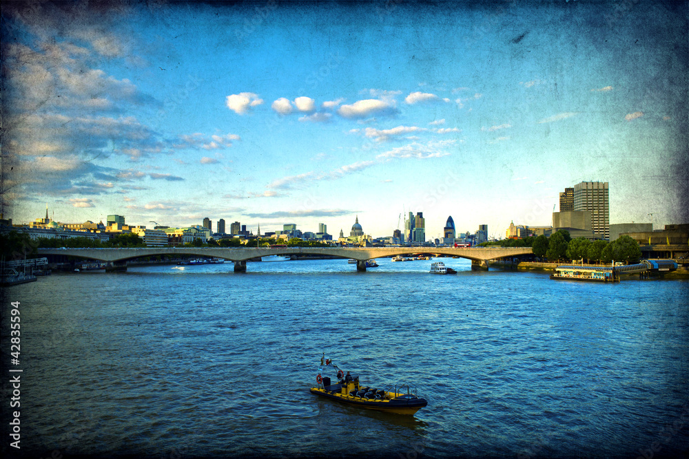 Naklejka premium Landscape, River Thames, London