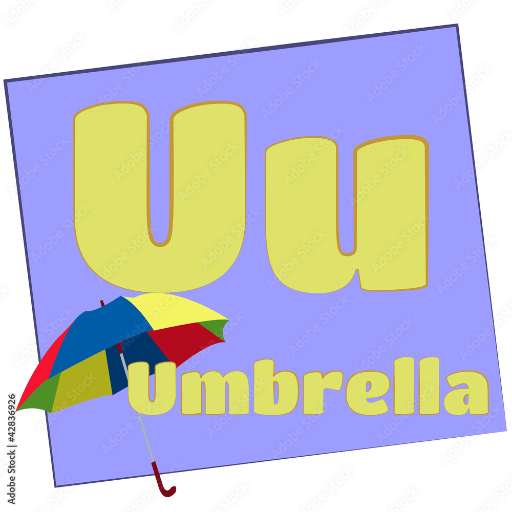 U-umbrella/Colorful alphabet letters with words and their image
