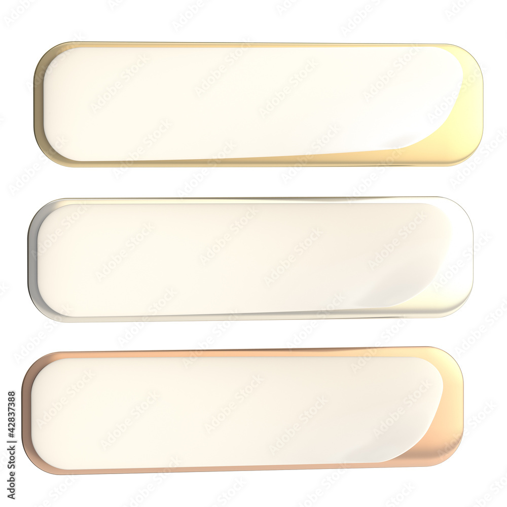 Bend corner banner, set of gold, silver and bronze