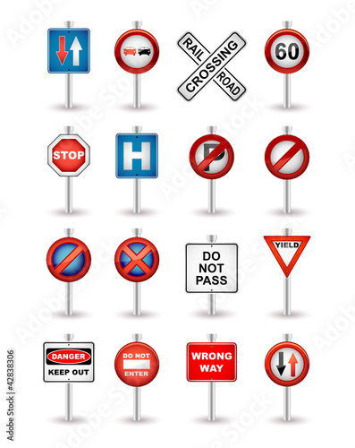 road signs set