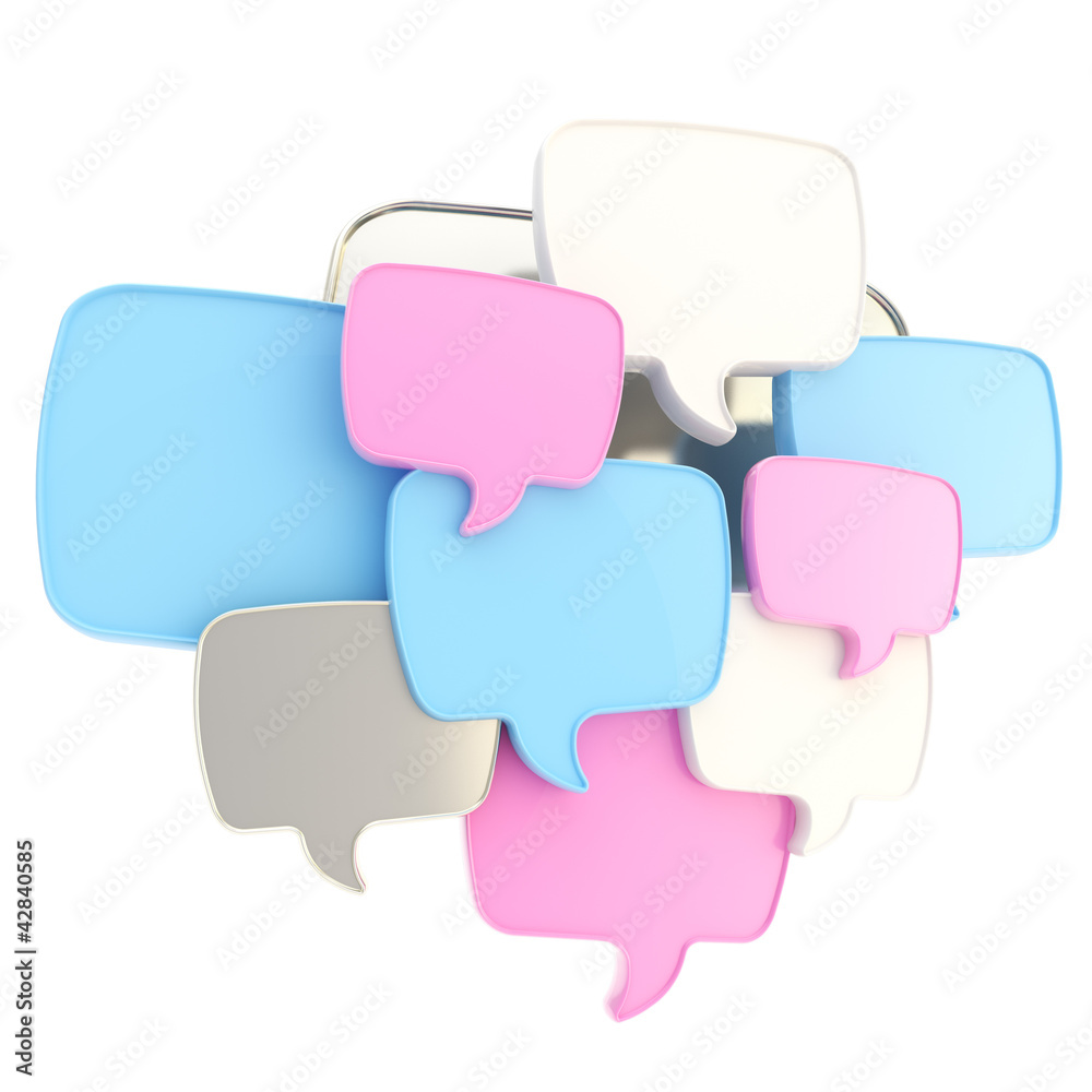 Cloud of text bubbles grouped as plate banner Cloud of text bubbles grouped as plate banner