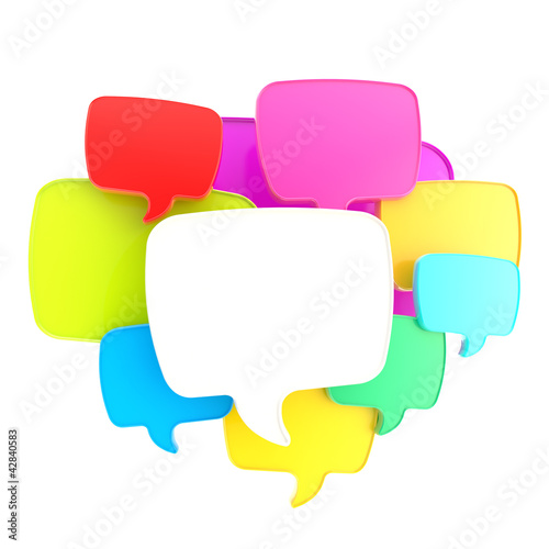 Cloud of text bubbles group...