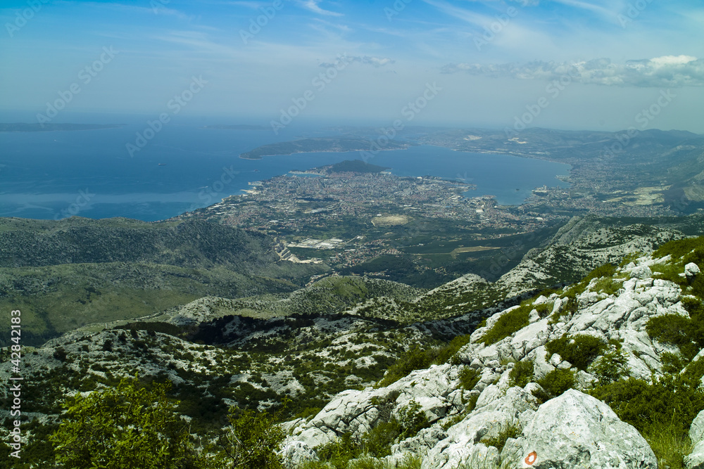 Panorama of the Split town in Croatia