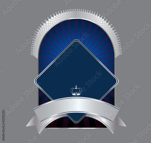Dark and silver label vector