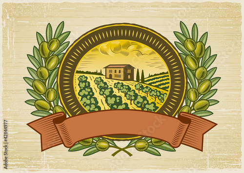 Olive harvest label