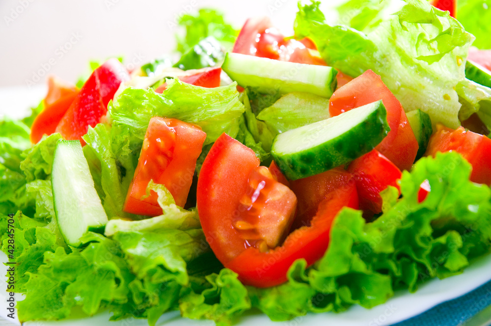 vegetable salad on plate vegetable salad on plate