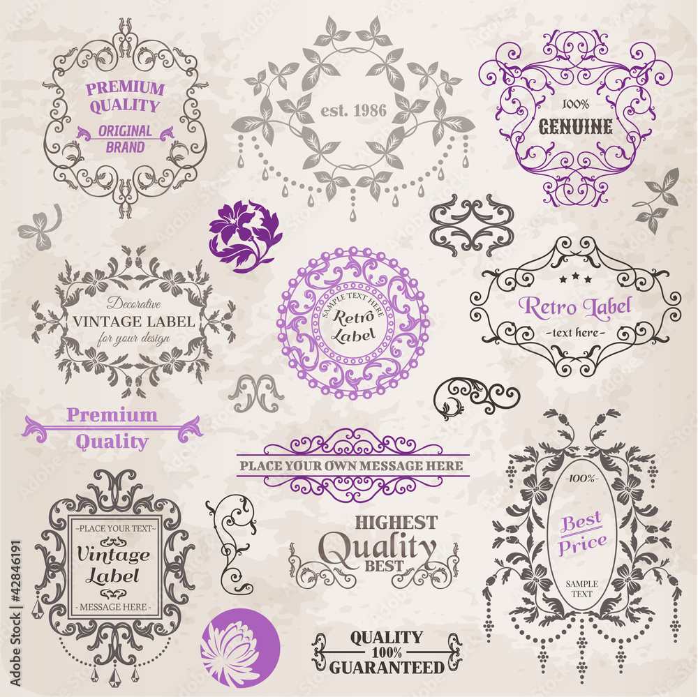 Vector Set: Calligraphic Design Elements and Page Decoration, Vi Vector Set: Calligraphic Design Elements and Page Decoration, Vi