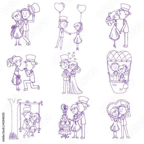 Wedding Doodles - Design Elements - for Scrapbook, Invitation in