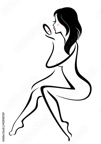 makeup, beutyful woman vector silhouette