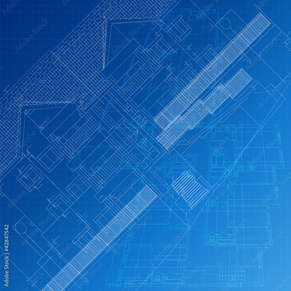 Fototapeta premium Urban Blueprint (vector). Architectural background