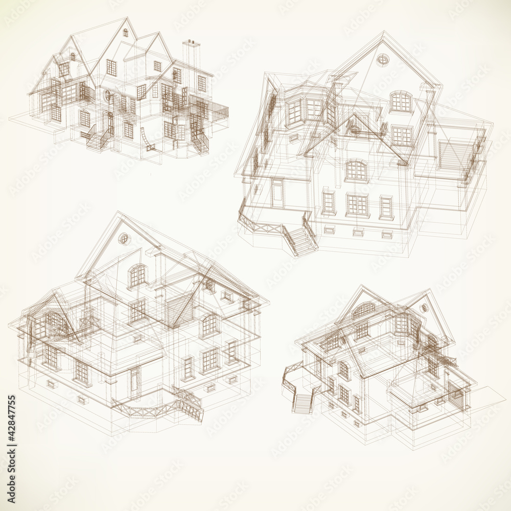 Set of Architectural Icons. Vector background