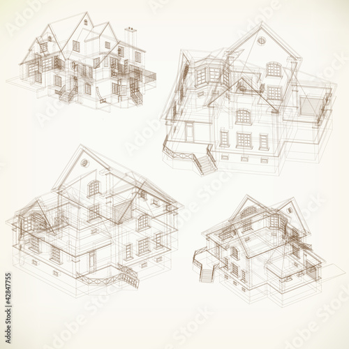 Set of Architectural Icons. Vector background