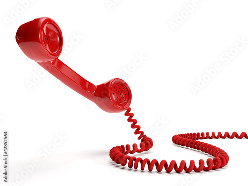 3ä illustration: A big red receiver on a white background