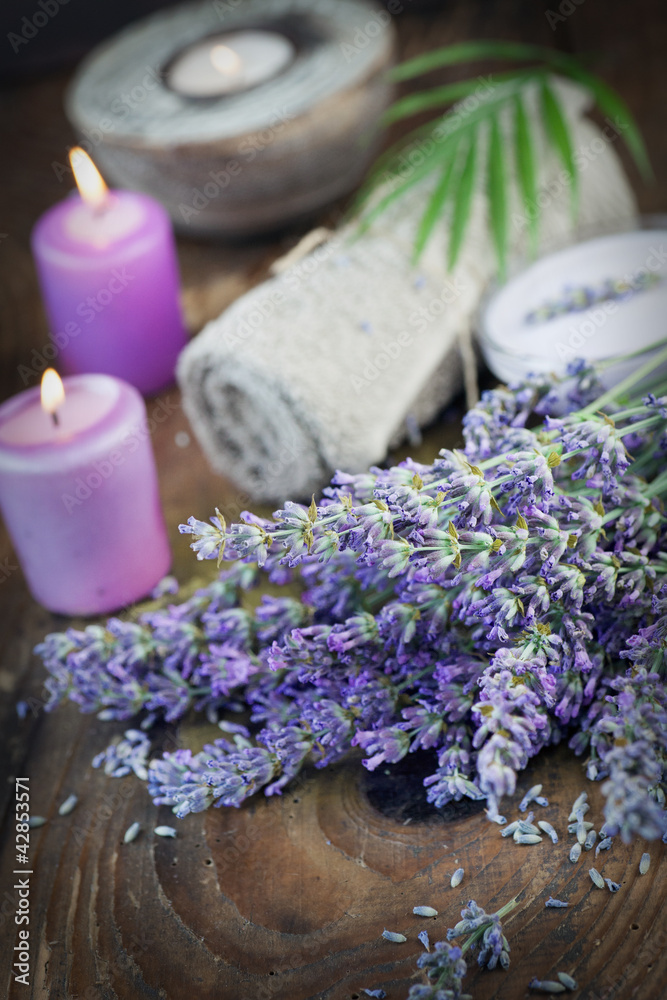 Lavender spa setting Lavender spa setting