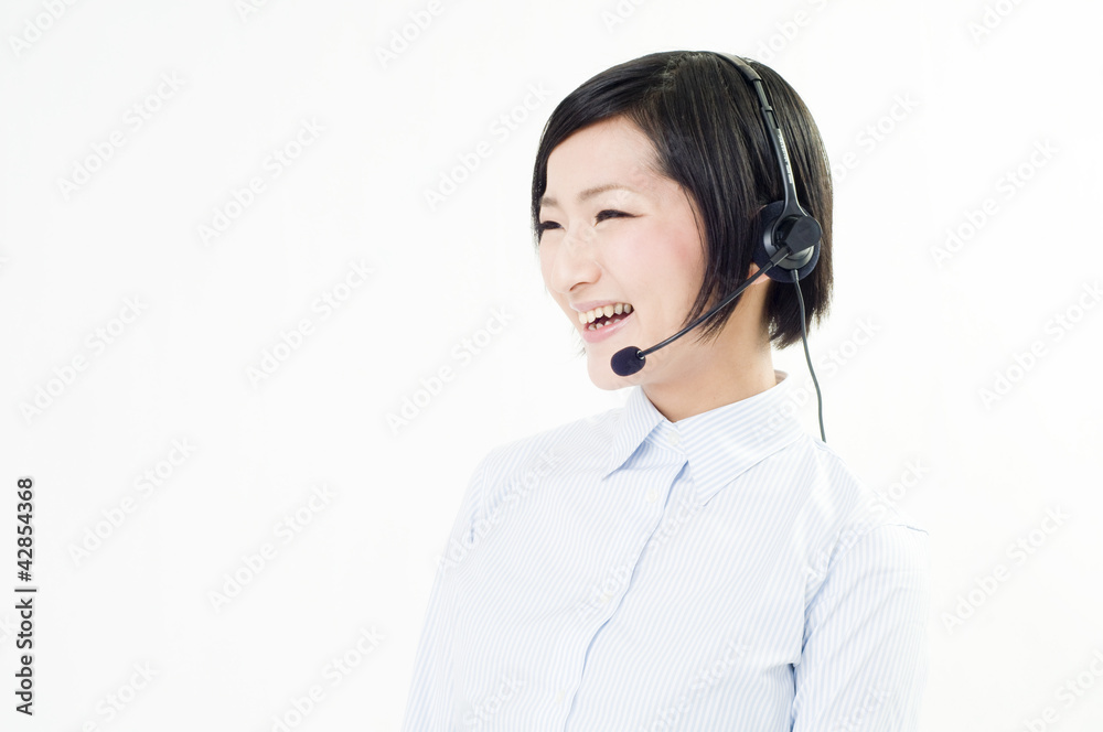 白バックを背景にした女性 白バックを背景にした女性