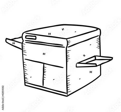 laser printer in doodle style