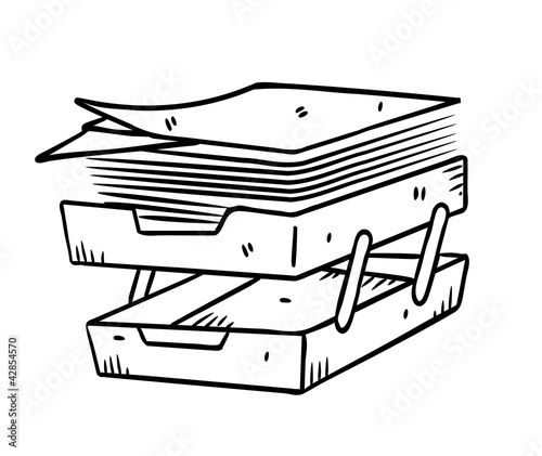 paper tray in doodle style