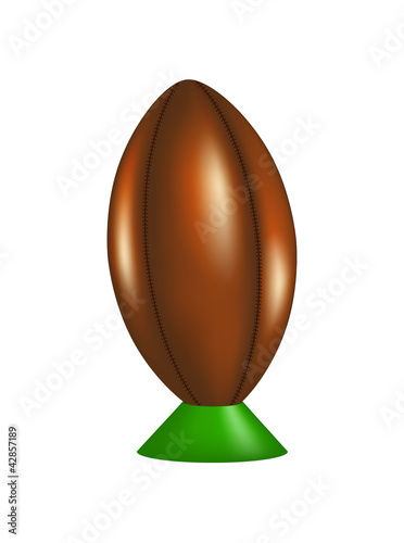 Retro rugby ball on kicking tee