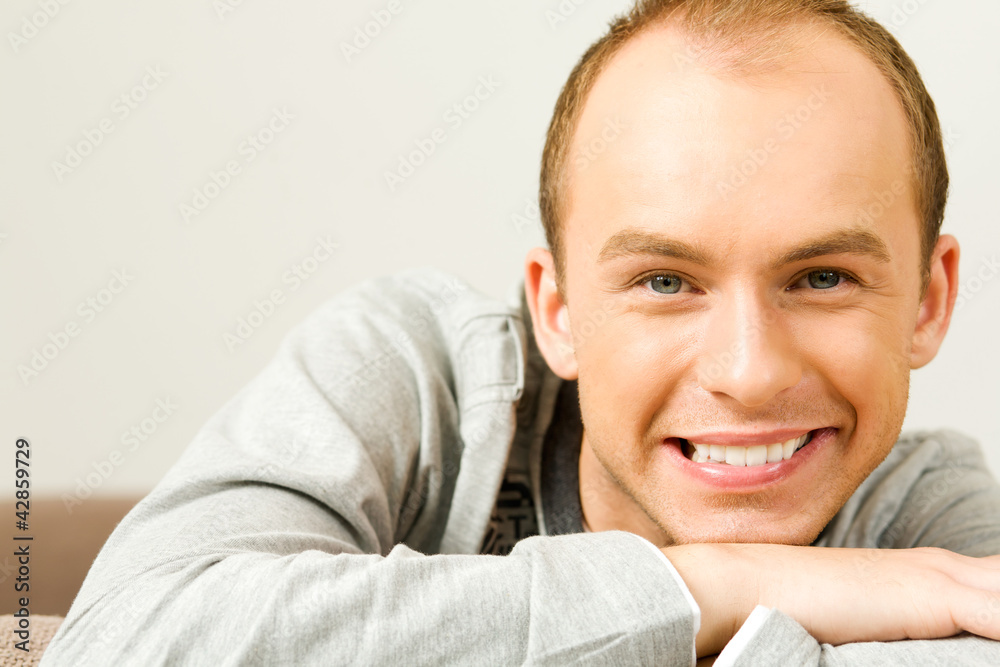Young man with positive facial expression Young man with positive facial expression