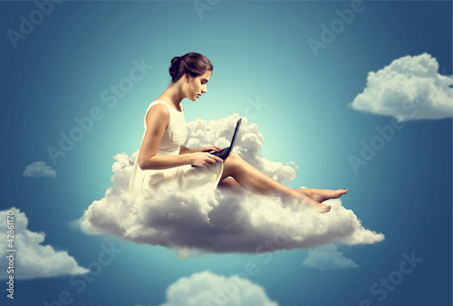 Woman working on a Cloud photo