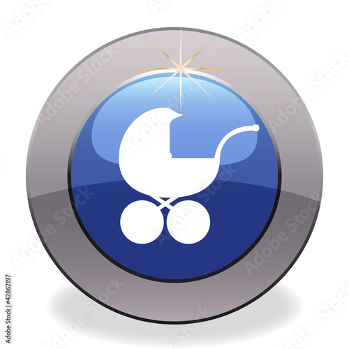 Button with a picture of the stroller