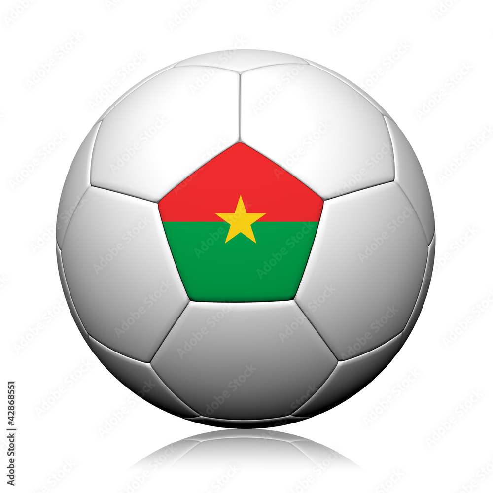 Fototapeta premium Burkina Faso Flag Pattern 3d rendering of a soccer ball