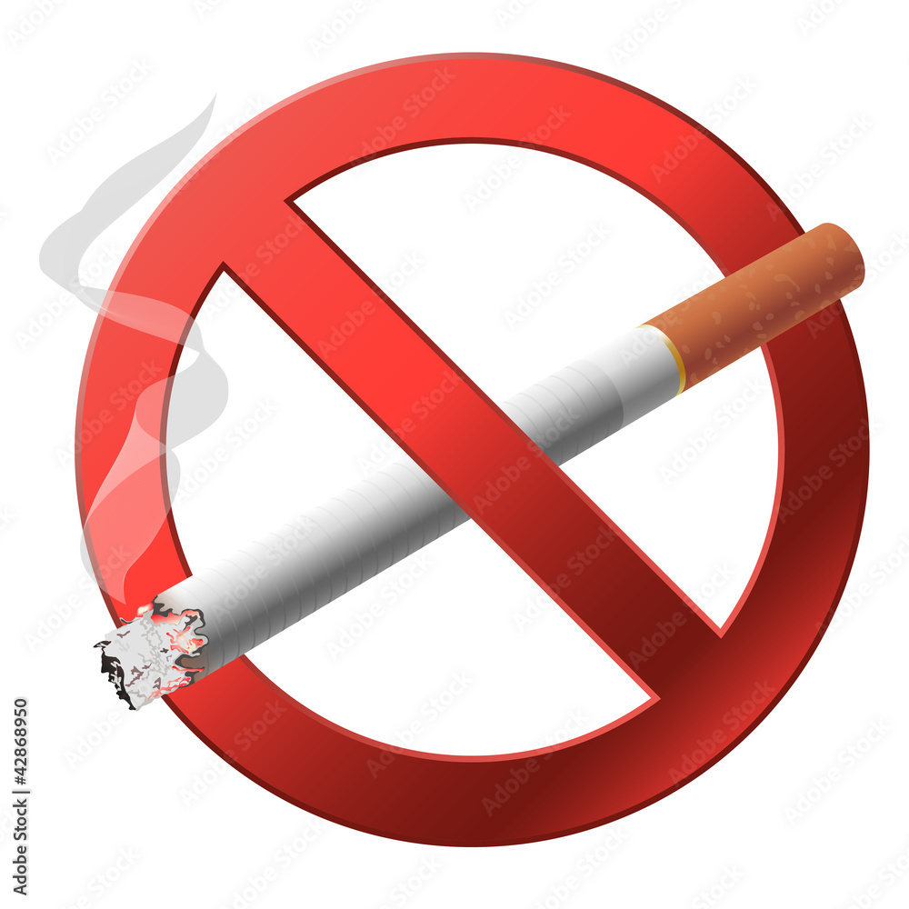 The sign no smoking. The sign no smoking.
