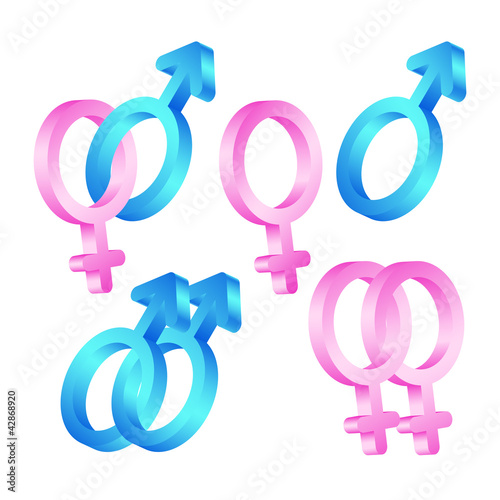 Male and  female symbols.