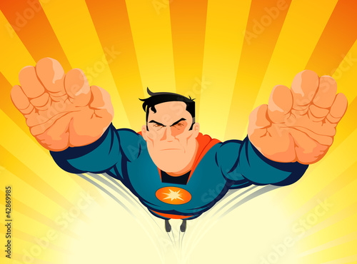Superhero Blasting Off