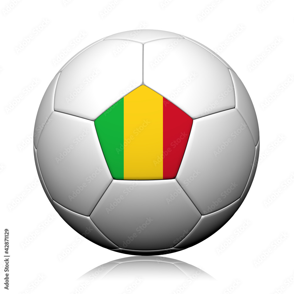Mali Flag Pattern 3d rendering of a soccer ball Mali Flag Pattern 3d rendering of a soccer ball