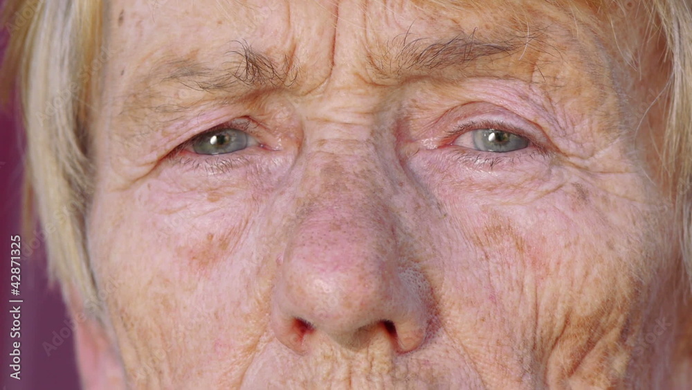 Wrinkled face of old woman