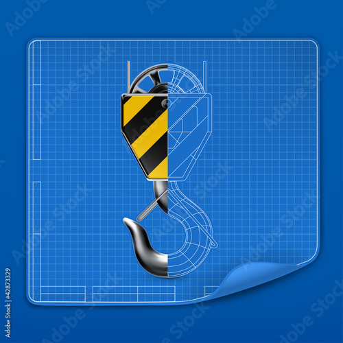 Lifting hook drawing blueprint