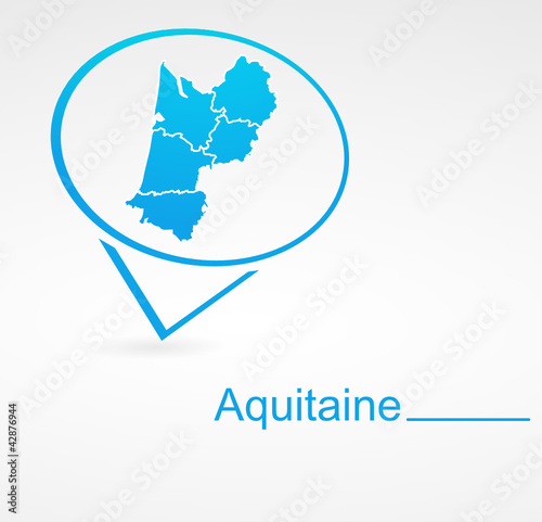 aquitaine région de france dans signet bleu photo