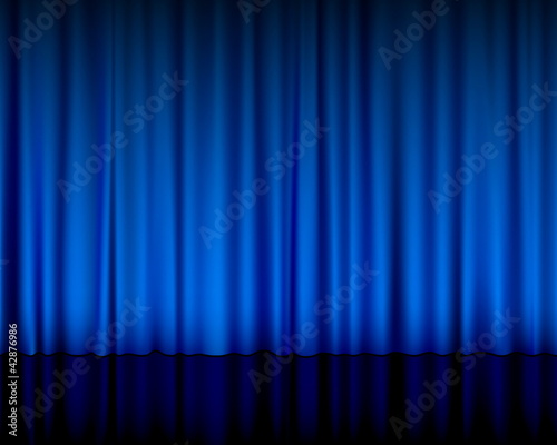 theatre curtain blue