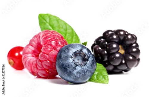 Berry fruits isolated on a white background