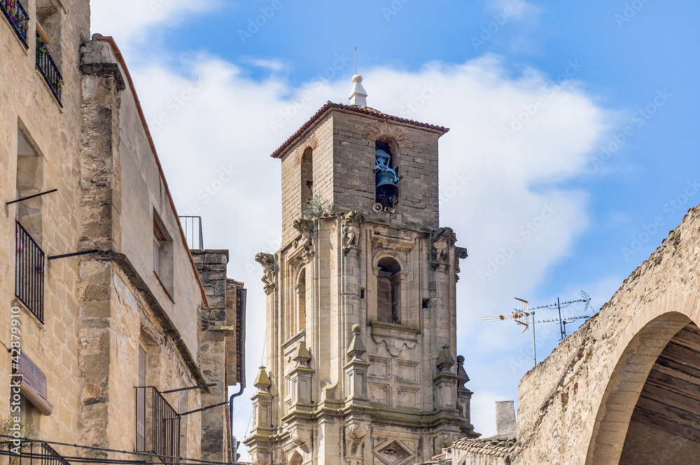 Assumption church bell tower at Calaceite, Spain