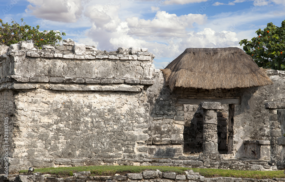 mayan ruins near the beach, Tulum, Mexico