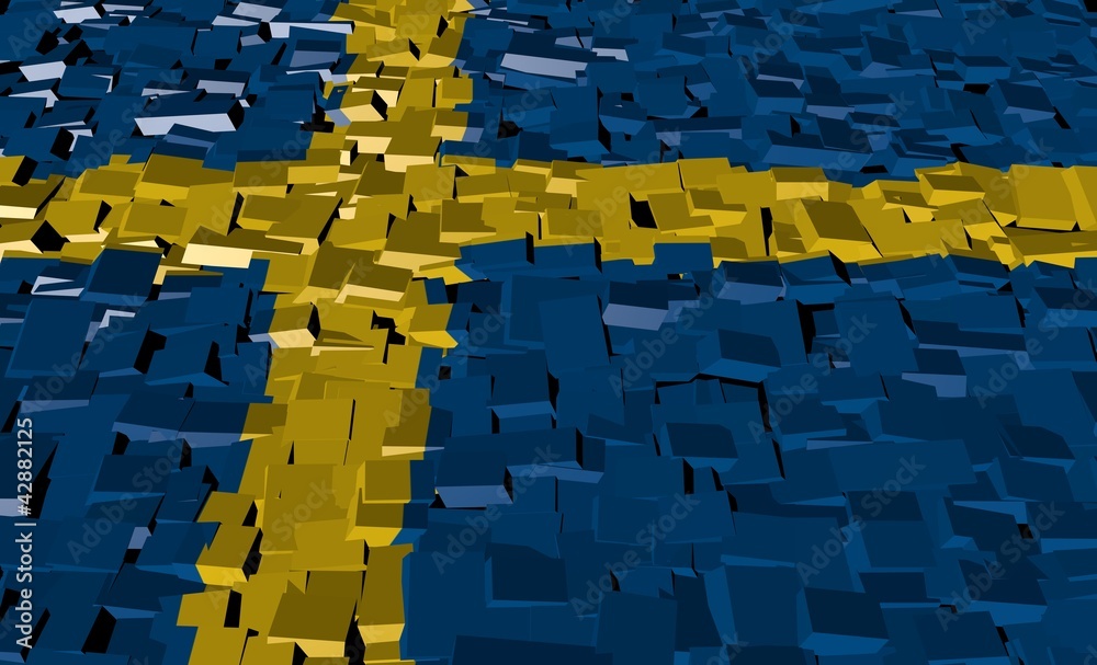 Fototapeta premium Sweden flag on blocks illustration
