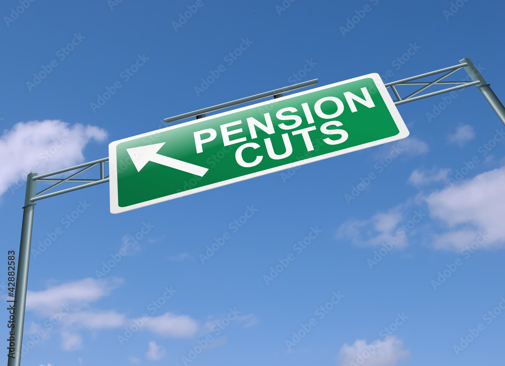 Obraz premium Pension cuts concept.