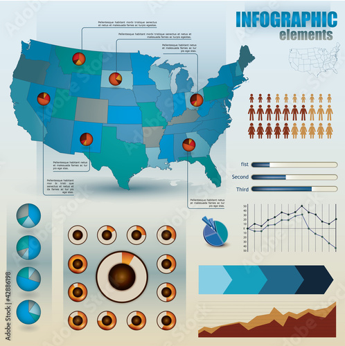 Принти на полотні Set of infographic elements