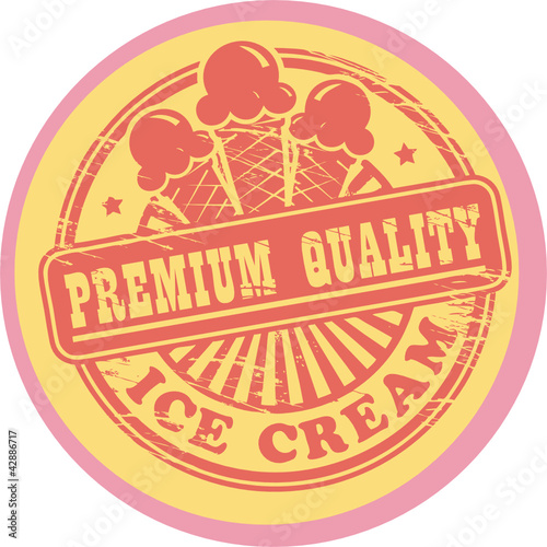 Vintage retro ice cream label, vector illustration