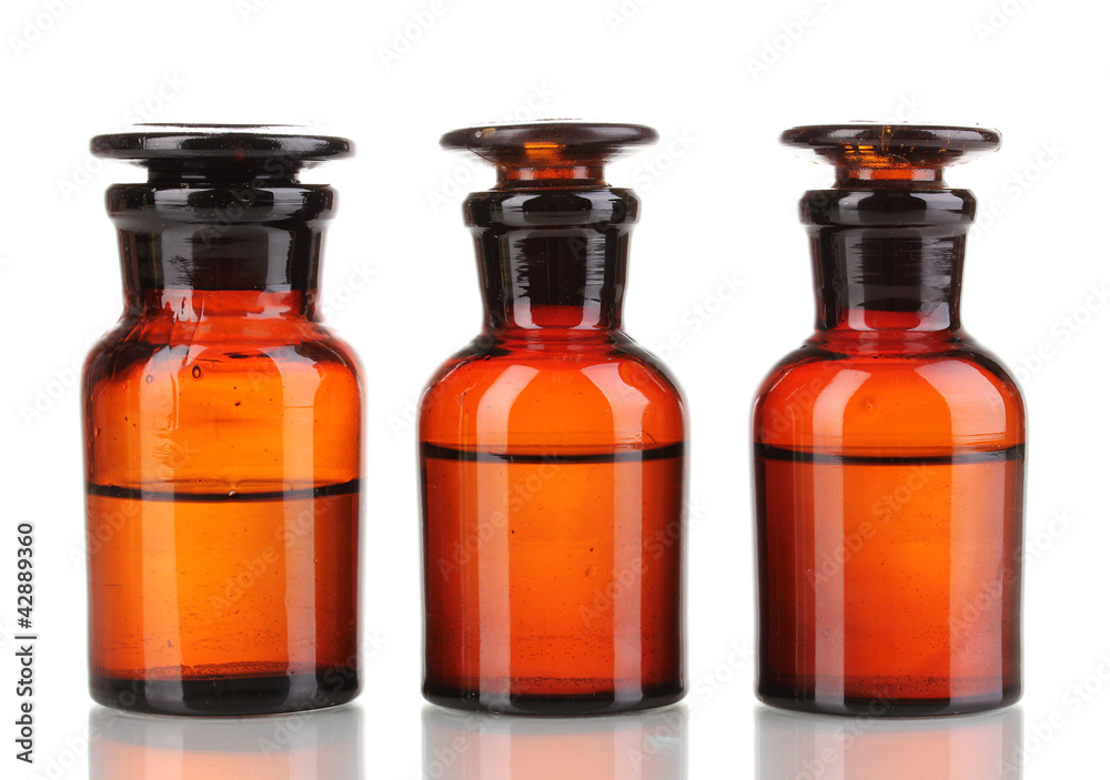 Medicine bottles isolated on white Medicine bottles isolated on white