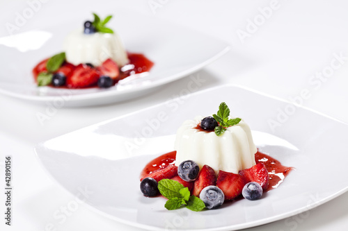 Panna Cotta And Blueberries