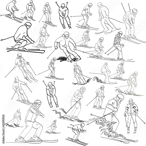 Set of skiers