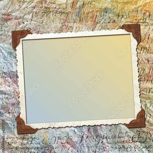 Grunge paper design for information in scrap-booking style