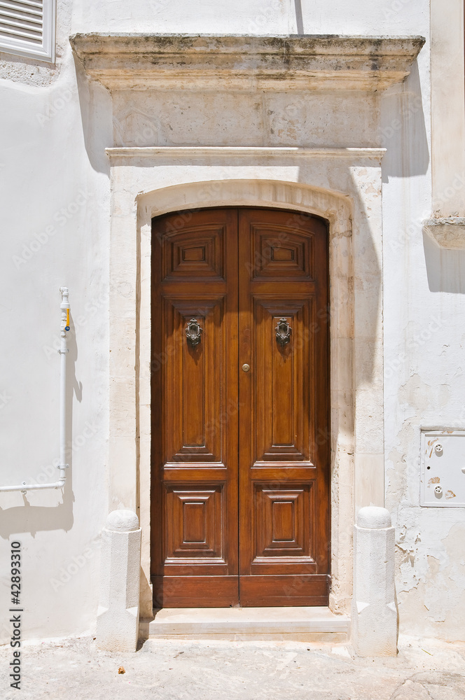 Wooden door. Ostuni. Puglia. Italy. Wooden door. Ostuni. Puglia. Italy.