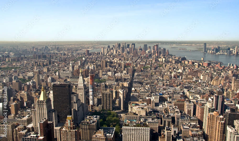 Panoramic view Midtown and downtown of manhattan